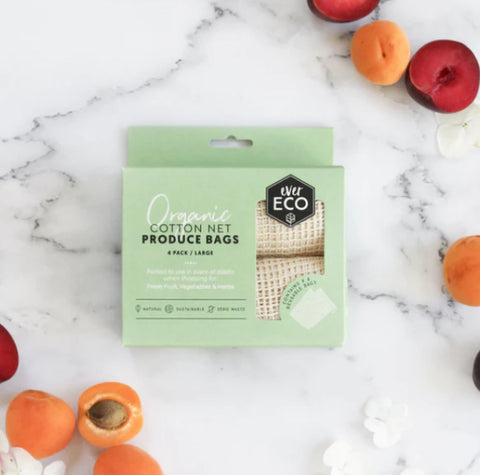 Ever Eco - Organic Cotton Net Produce Bags - 4 Pack