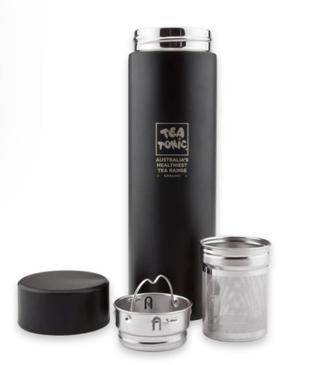 Tea Tonic - Thermal Bottle Loose Leaf Tea Infuser Black