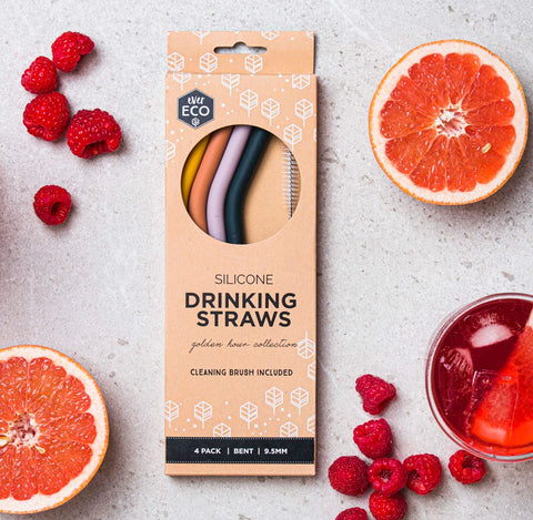 Ever Eco - Silicone Straws Bent 4 Pack (Autumn)
